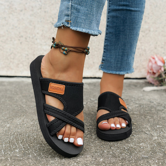 Damen Komfortable Zehentrenner-Sandalen mit atmungsaktivem Obermaterial EB