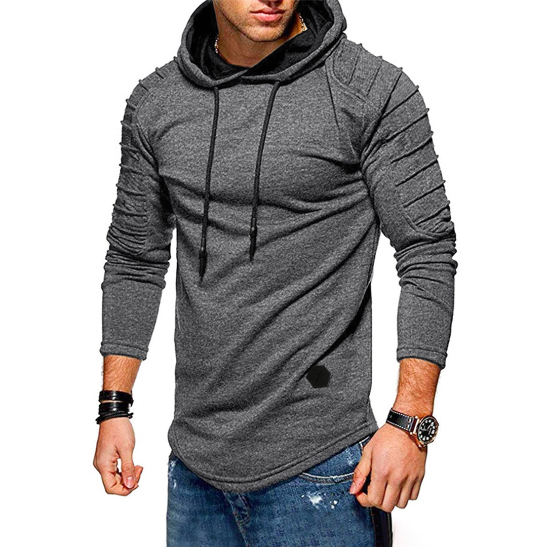 Herren Kapuzenpullover mit strukturierten Schultern und elastischen Bündchen EB