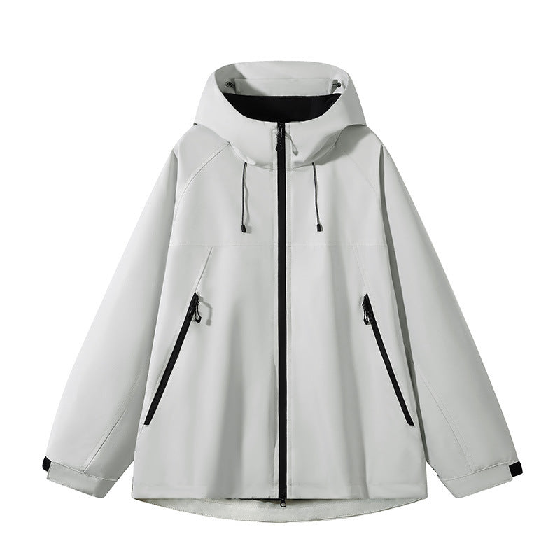 Herren elastische Softshell-Hoodiejacke mit ergonomischem Raglanschnitt, Zwei-Wege-Reißverschluss und verstellbaren Klettmanschetten EB