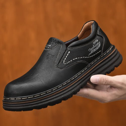 Herren Elegante Slip-On Schuhe aus hochwertigem Leder mit komfortabler Sohle EB