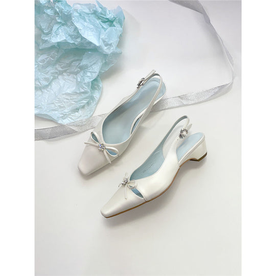 Damen Slingback Ballerinas mit eleganter Schleifenverzierung EB