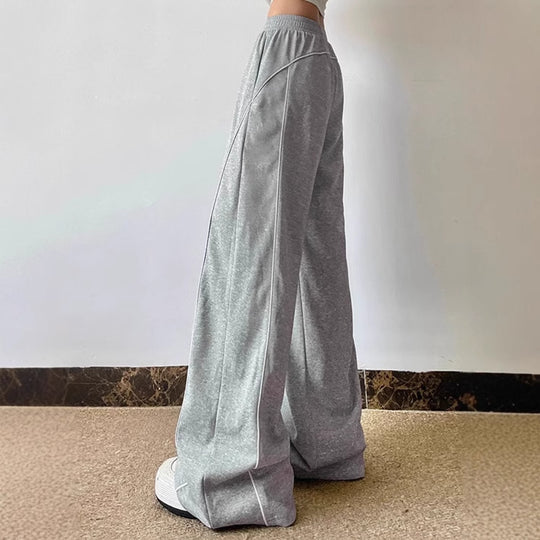 Damen Lässige Jogginghose mit weitem Schnitt und elastischem Bund EB