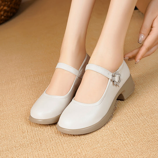Damen Elegante Mary Jane Schuhe mit dekorativem Schmuckdetail EB