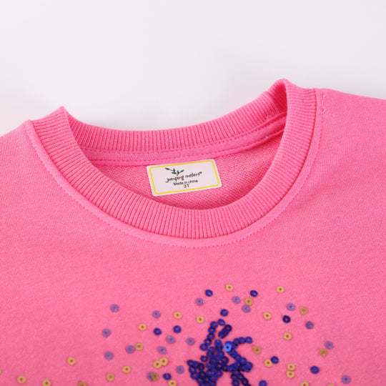 Mädchen Sweatshirt mit glitzerndem Sternenmotiv EB
