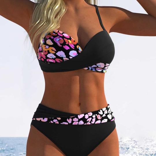 Damen Bikini mit gepolstertem Oberteil und hohem Taillenschnitt EB