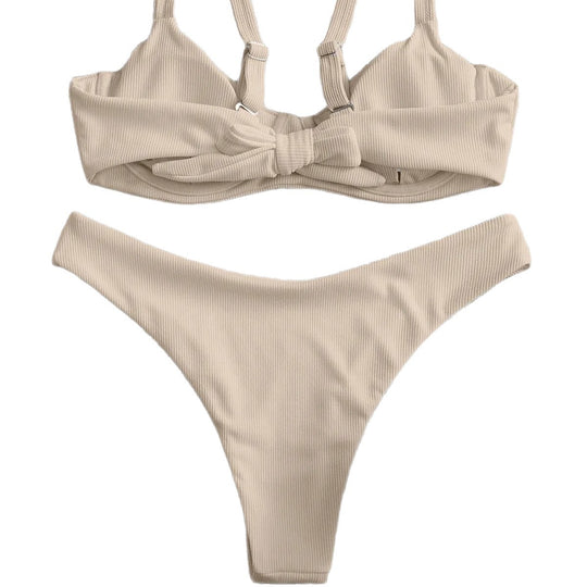 Damen Triangel-Bikini-Set mit schnittiger Form und gepolstertem Oberteil EB