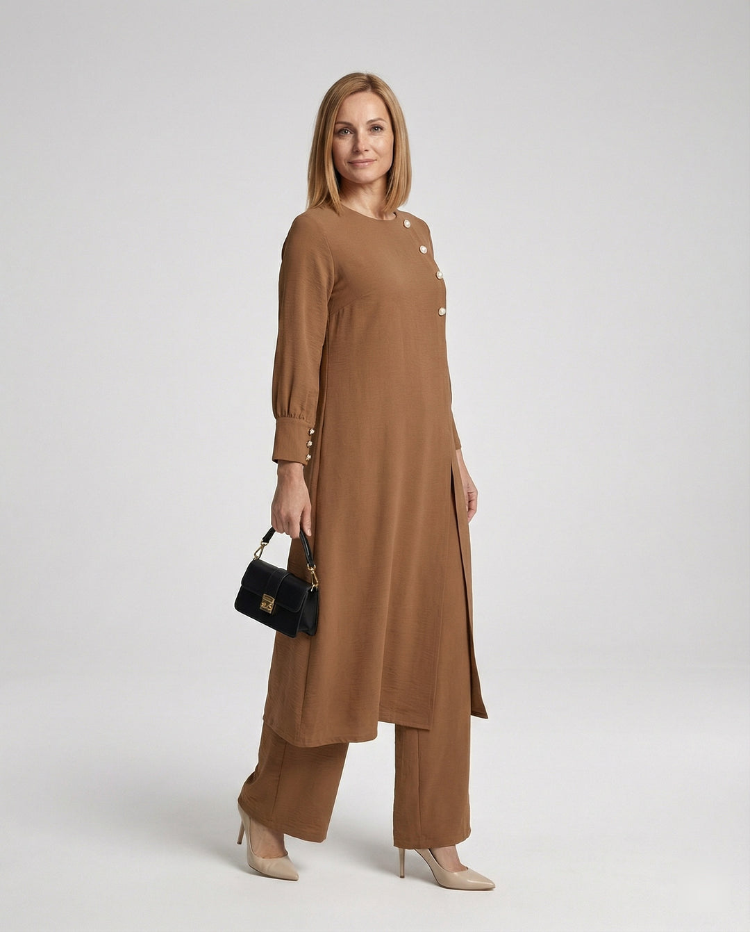 Damen Zweiteiler Set elegant Tunika Hose