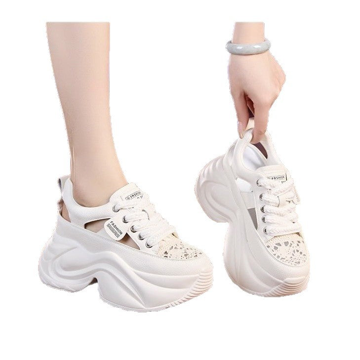 Damen Plateau-Sneaker mit luftiger Oberflächenstruktur und bequemer Dämpfung EB