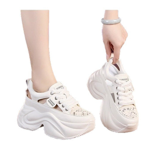 Damen Plateau-Sneaker mit luftiger Oberflächenstruktur und bequemer Dämpfung EB