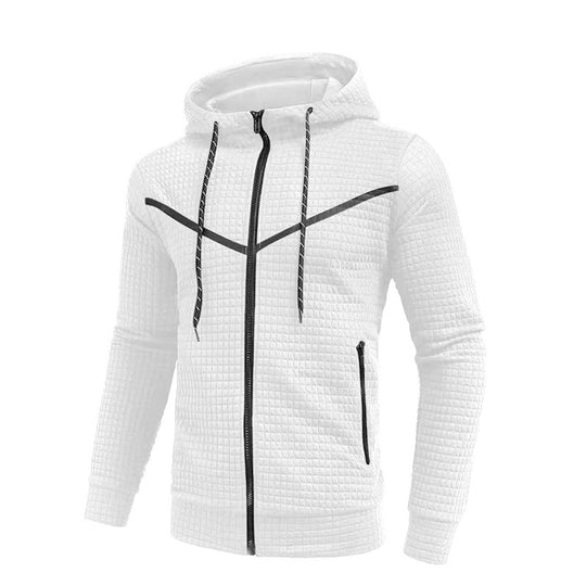 Herren stylische Jacke mit strukturiertem Design und praktischem Reißverschluss EB