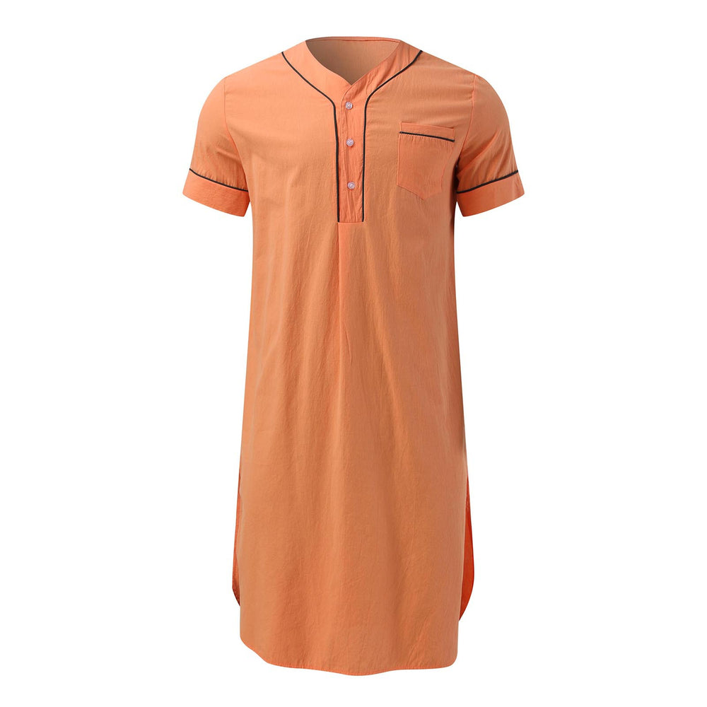 Damen Kurzarm-Kleid mit modernem Stehkragen und praktischer Knopfleiste EB