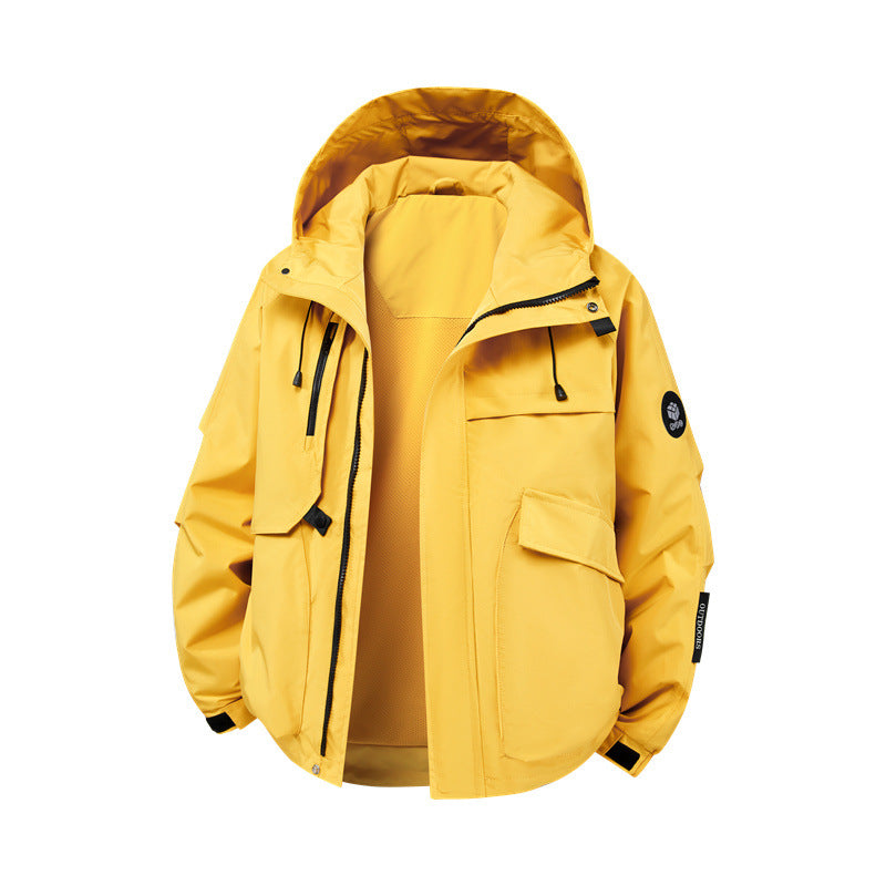 Herren technische Outdoor-Jacke mit Material und zahlreichen Reißverschlusstaschen EB