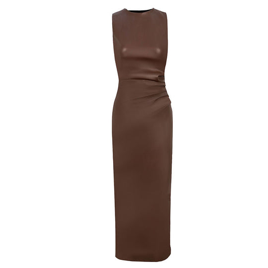 Damen Langes Kleid mit asymmetrischem Schnitt und elegantem Drapé EB