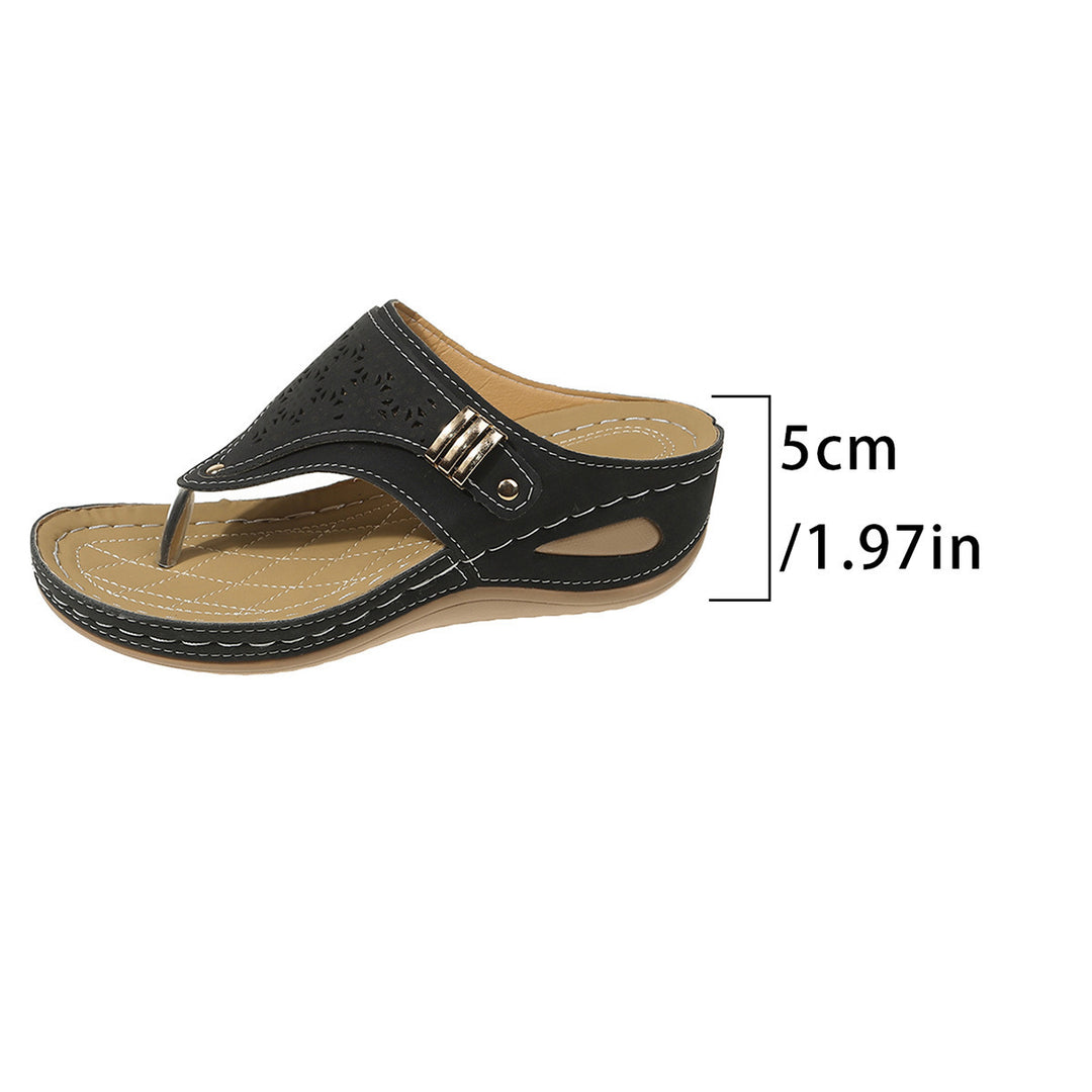 Damen Zehentrenner-Sandalen mit luftiger Schnürung und modischem Dekor EB