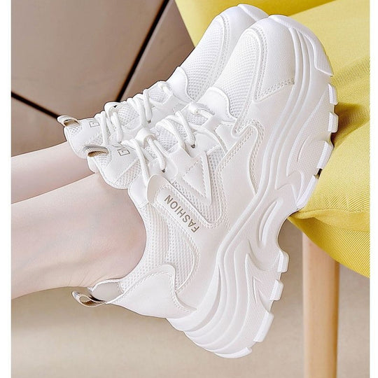 Damen modische Chunky Sneakers mit atmungsaktiver Mesh-Oberfläche und bequemem Fußbett EB