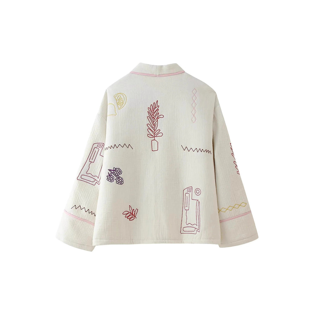Damen lässige Kimono-Jacke mit einzigartigen Stickereien EB
