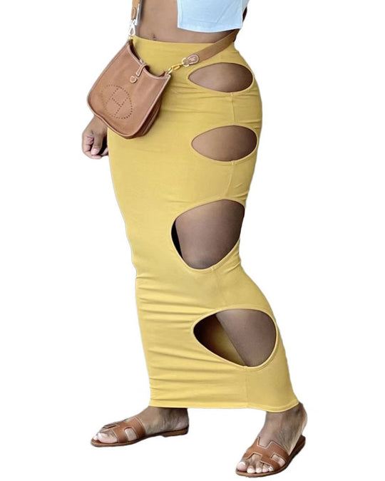Damen Maxirock mit innovativem Cut-Out-Design und figurbetontem Schnitt EB