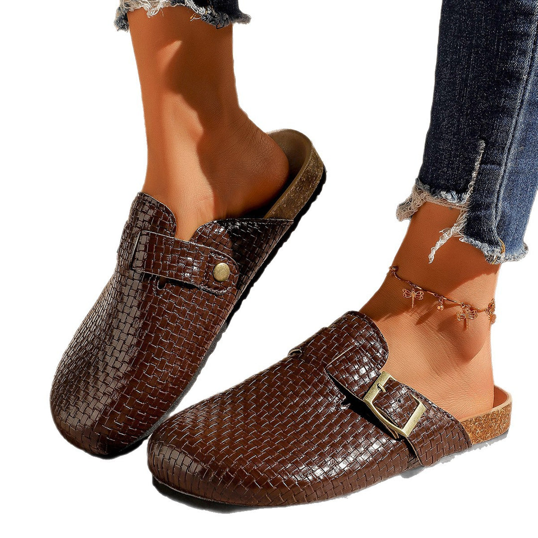Damen Komfortable Clogs mit modischem Flecht-Design EB