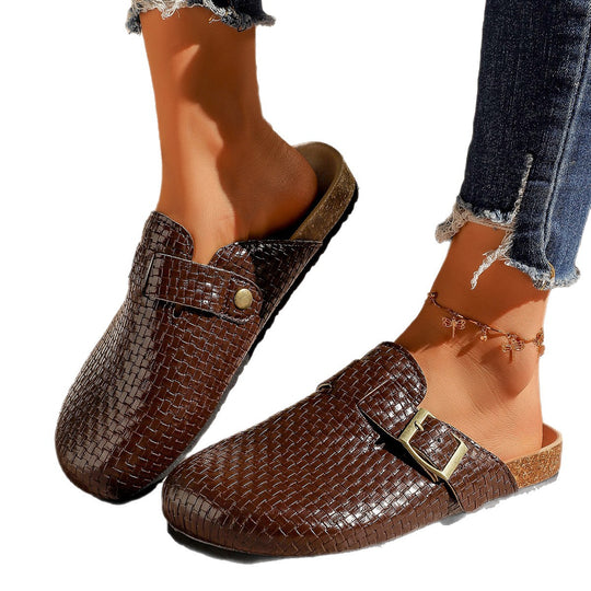 Damen Komfortable Clogs mit modischem Flecht-Design EB