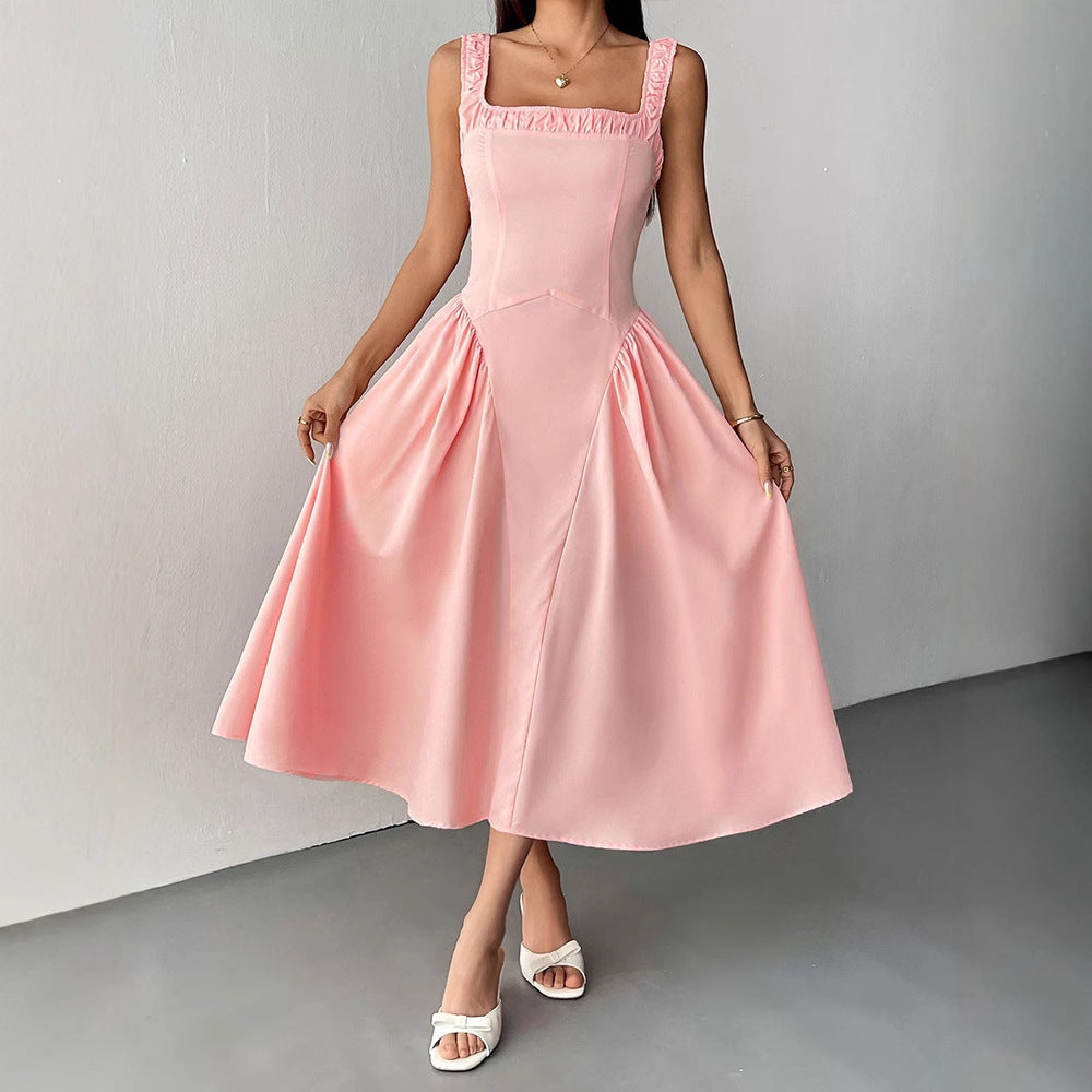 Damen Midikleid mit feinen Rüschendetails und figurbetontem Schnitt EB