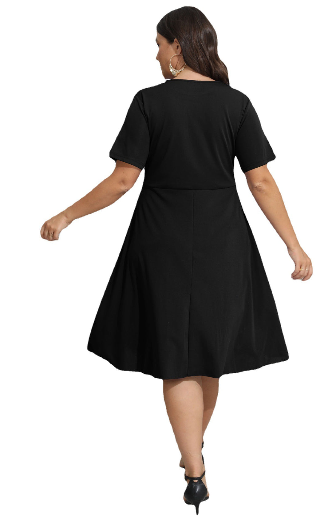 Damen luftiges Kleid mit dekorativem Lochmuster EB