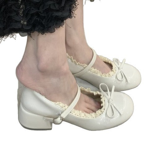 Damen Ballerinas mit dekorativer Schleifenverzierung und elegantem Fersenriemen EB