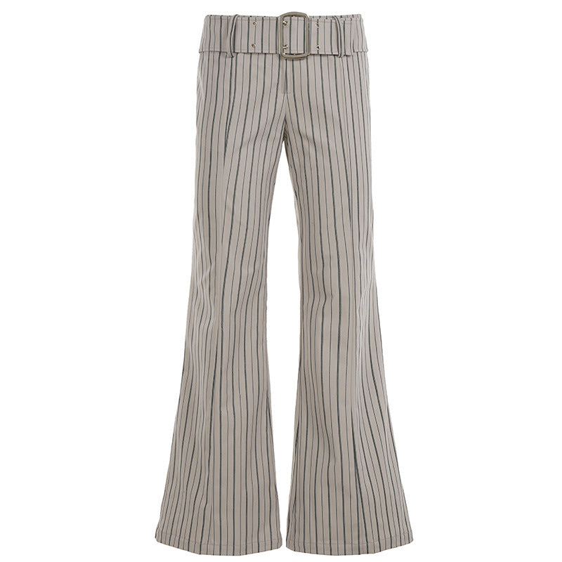 Damen Flared Hose mit eleganten Streifen und tailliertem Schnitt EB