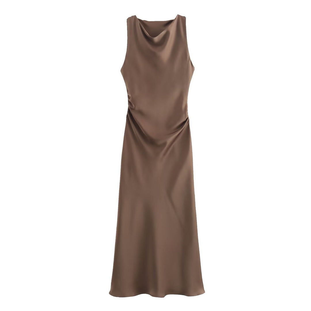 Damen elegantes Sommerkleid mit fließendem Schnitt und charmanten Rüschendetails EB