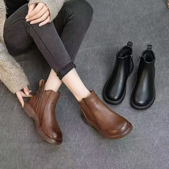 Damen Modische Stiefeletten mit elegantem Reißverschluss und rutschfester Sohle EB