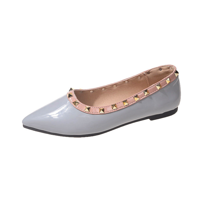 Damen spitze Ballerina Schuhe mit Nieten-Details EB