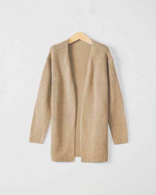Damen Offene Strickjacke mit lässigem Schnitt und Taschen EB