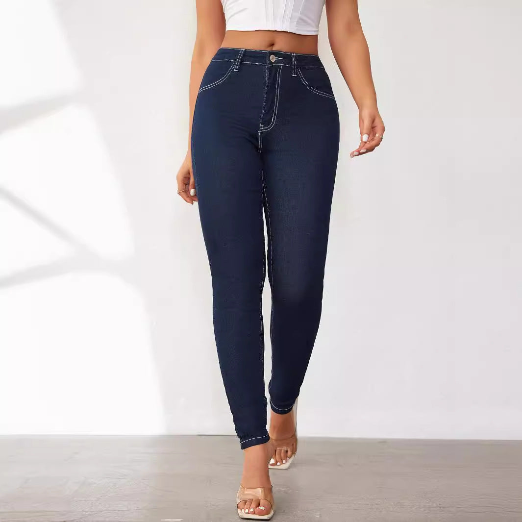 Damen Slim Fit Jeans mit hohem Bund und innovativer Nahtführung EB