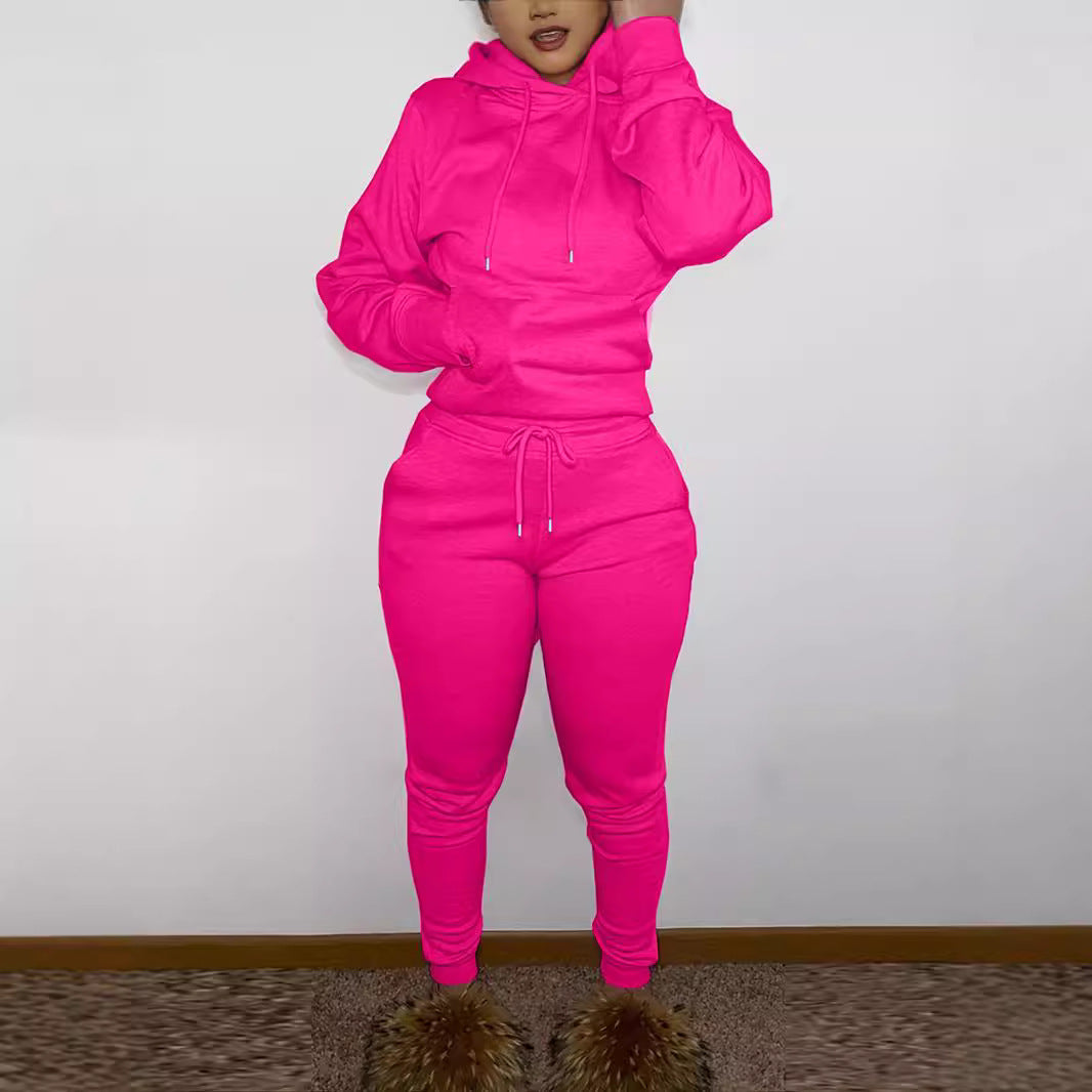 Herren nan sportliches Jogginganzug-Set mit Kapuzenpullover Kängurutasche und schmal zulaufender Jogginghose EB