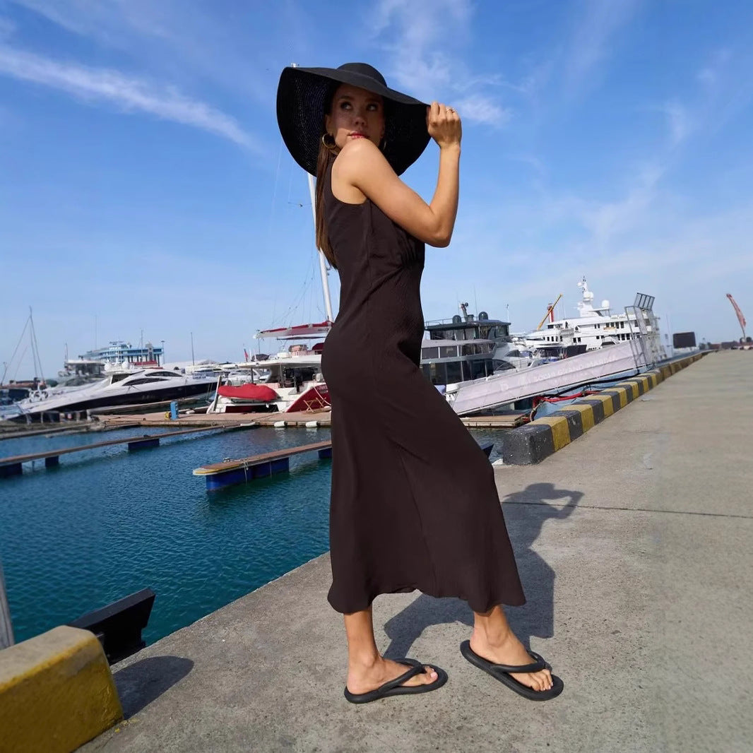 Damen Maxikleid mit schickem Wickeldesign und raffinierter Drapierung EB