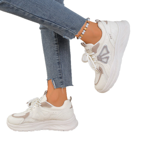 Damen Sportliche Sneakers mit atmungsaktiver Oberflächenstruktur und komfortabler Dämpfung EB