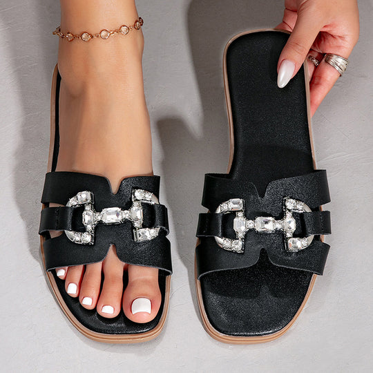 Damen Strapazierfähige Slipper mit Glitzer-Details EB