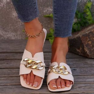 Damen Mules mit elegantem Kettendetail EB
