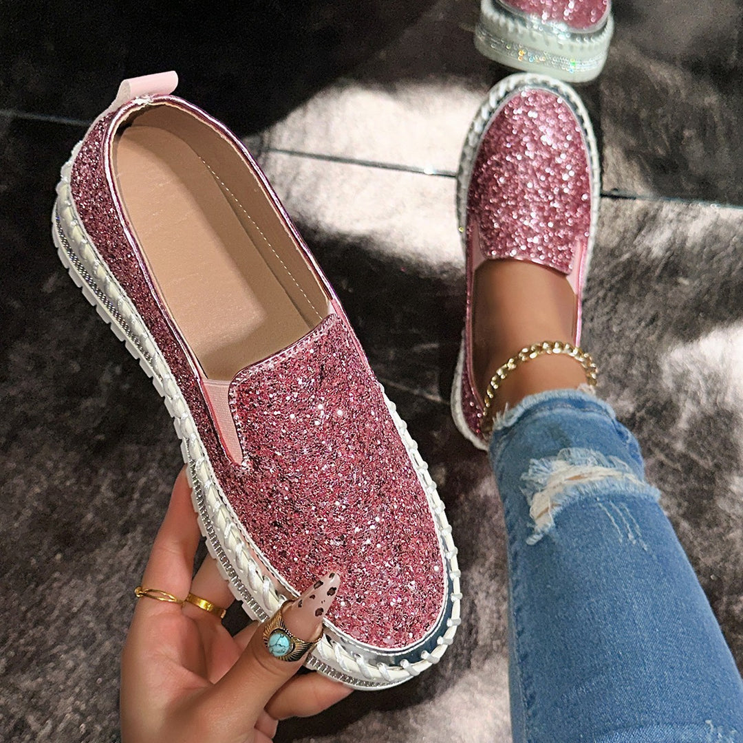 Damen Slip-On Glitzer Sneakers EB