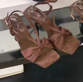 Damen Sling-Sandalen mit dekorativem Knotendesign und elegantem Absatz EB