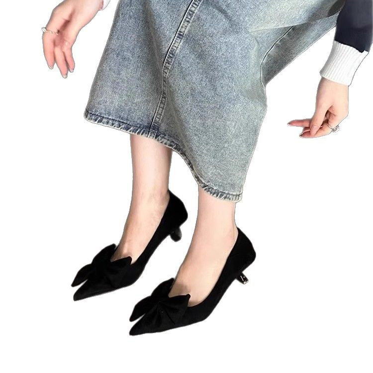 Damen elegante Pumps mit verspielten Schleifenverzierungen EB