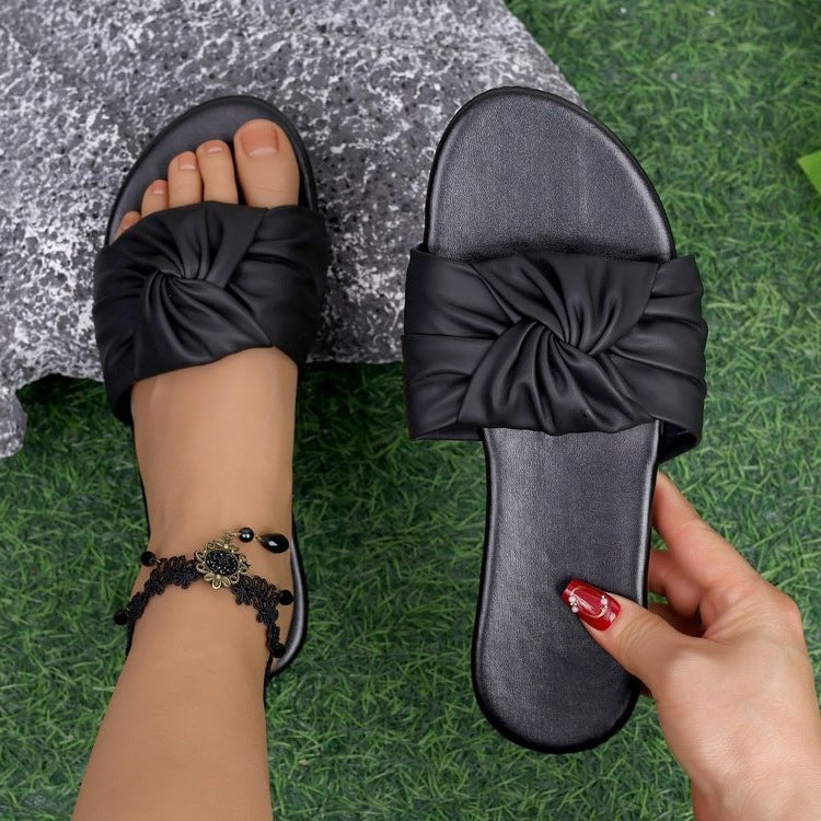 Damen elegante Riemchen-Sandalen mit modischem Knoten-Design EB