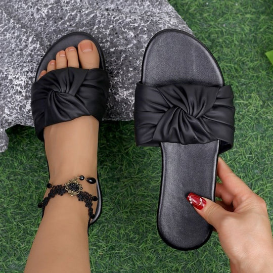 Damen elegante Riemchen-Sandalen mit modischem Knoten-Design EB
