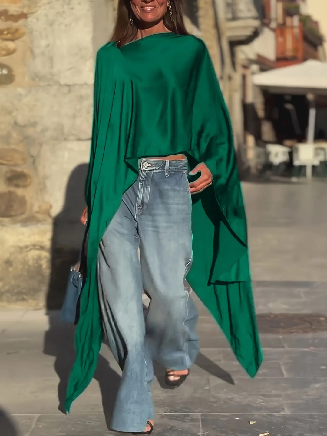 Damen luftige Tunika mit asymmetrischem Schnitt EB
