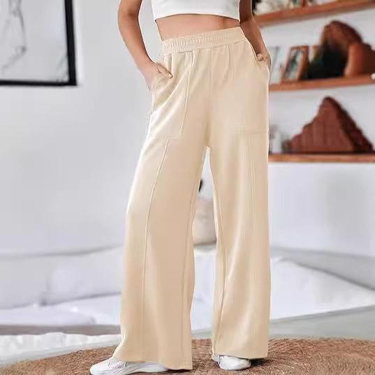 Damen Bequeme und stilvolle Freizeit-Hosen mit elastischem Bund und praktischen Taschen EB