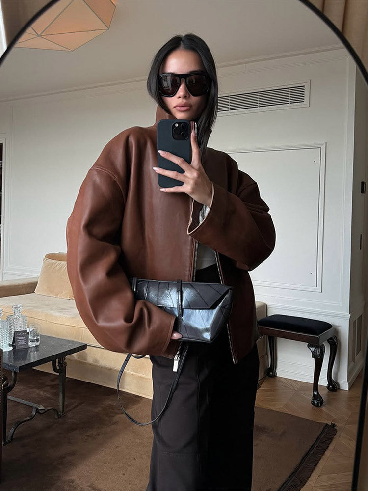 Damen Oversized jacke mit lässigem Schnitt und voluminösen Ärmeln EB