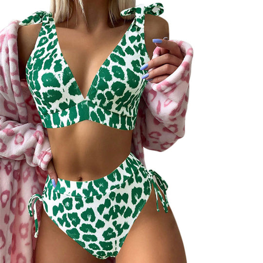 Damen Hochgeschnittener Bikini mit verstellbaren Trägern EB