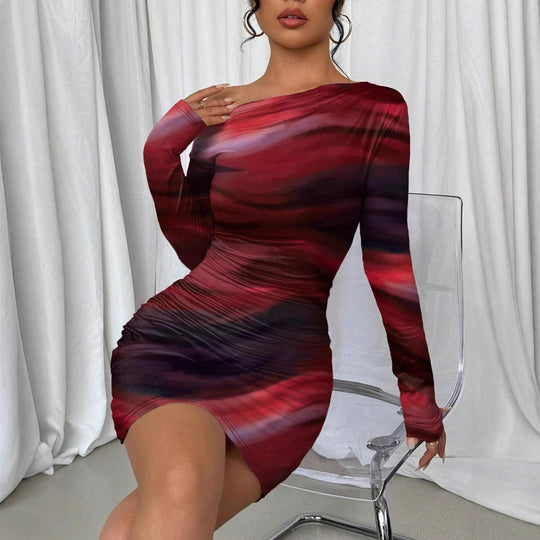 Damen Körperbetontes Mini-Kleid mit asymmetrischem Schnitt EB