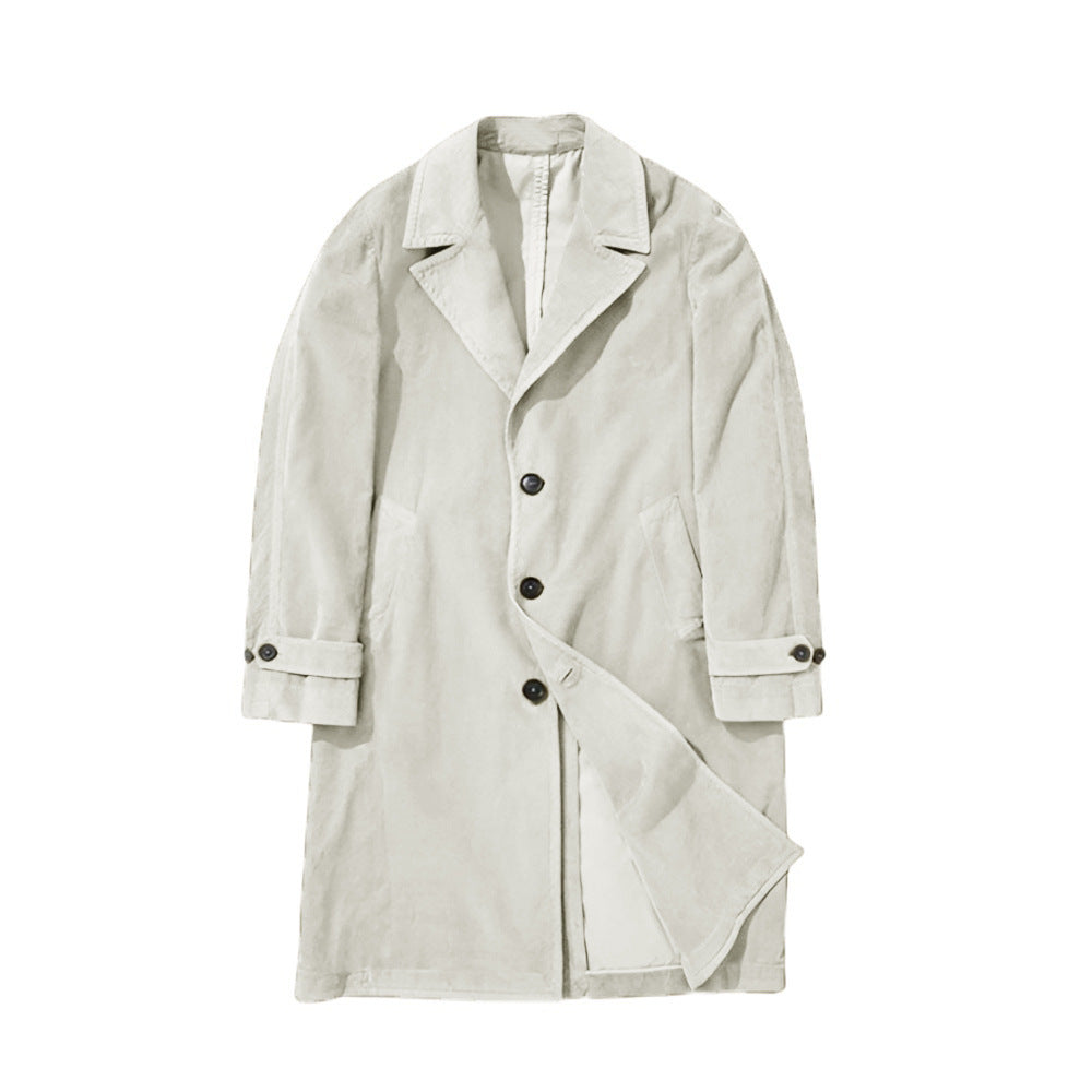 Herren eleganter Trenchcoat aus hochwertigem Gewebe mit praktischen Taschen EB