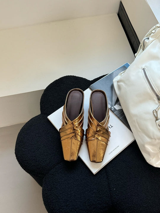 Damen elegante Mules mit geschwungenem Design EB