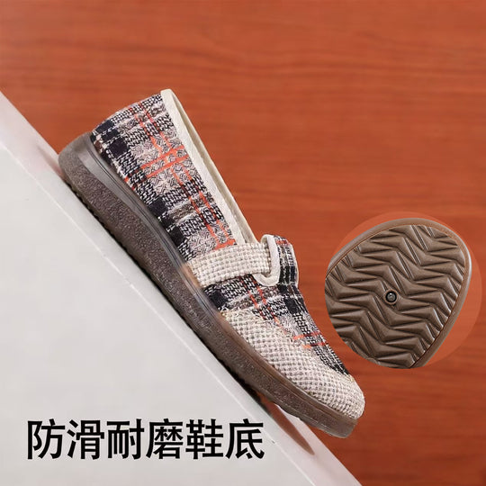 Damen Elegante und bequeme Slipper mit stilvollem Karomuster EB